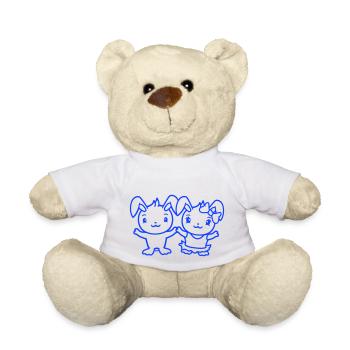 2 Bunnies Two Girlfriend Love Couple In Love Cute - Teddy Bear - white - Front