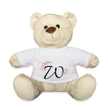 Letter w flowers - Teddy Bear - white - Front