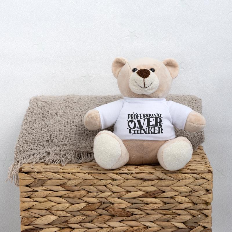 Professional Overthinker Witty Typography Humor Teddy Bear
