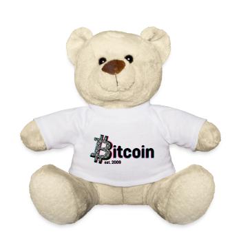 Bitcoin est 2009 PopArt - Teddy - Weiß - Vorne