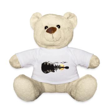 guitare, arbres, forêt, nature, horizon, soleil, art, musique - Nounours - blanc - Devant