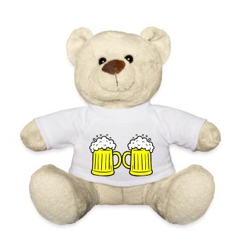 Bierglas Anstoßen - Teddy - Weiß - Vorne