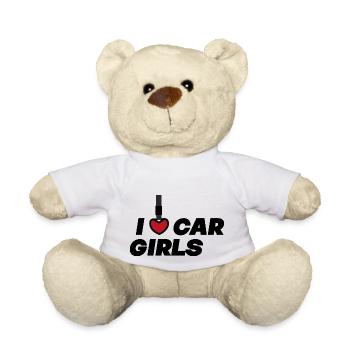 I love car girls / Auto Tuning Designs - Teddy Bear - white - Front