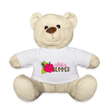 Hibiscus Aloha Design Helle Farben - Teddy - Weiß - Vorne