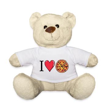 J’adore la pizza - Nounours - blanc - Devant