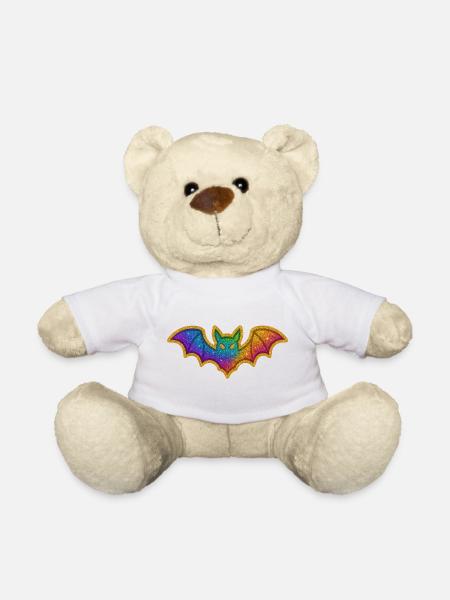 Regenbogen Glitzer Fledermaus - Teddy - Weiß