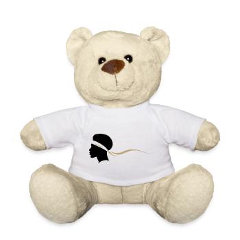 Minimalistischer Schwarz-Weiß-Afro - Teddy - Weiß - Vorne