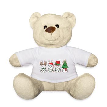 Kaninchen Weihnachtsmann Weihnachtsbeleuchtung - Teddy - Weiß - Vorne