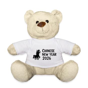 Cheval du Nouvel An chinois 2026 – Design du Nouvel An - Nounours - blanc - Devant