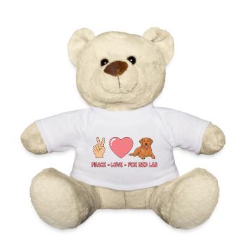 Peace Love Fox Red Lab - Teddy - Weiß - Vorne