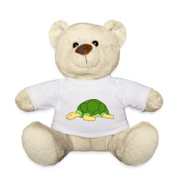 Cute Lazy Turtle Sleeping Funny Reptile Pet Owner - Teddy Bear - white - Front