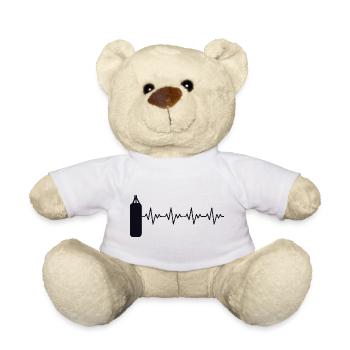 Boxsack Boxer Boxerin Boxen EKG Herzschlag - Teddy - Weiß - Vorne