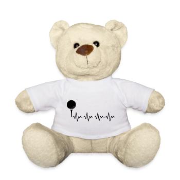 Golf Golfer Golf Ball ECG Heartbeat Heart Rate - Teddy Bear - white - Front