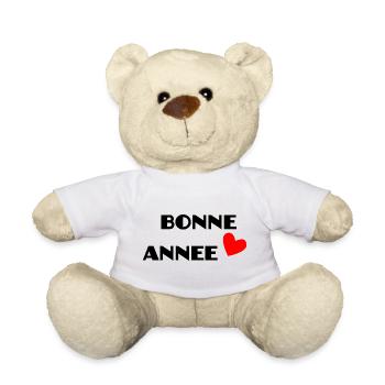 HAPPY NEW YEAR. NEW YEAR'S EVE. BEST WISHES - Teddy Bear - white - Front