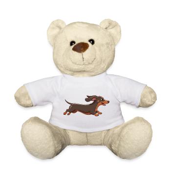 Amusant de courir joyeuse avec un teckel - Nounours - blanc - Devant