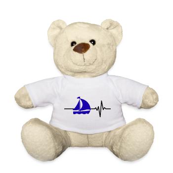Heartbeat Sailing – Bateau dans le sang, amour des voiles - Nounours - blanc - Devant