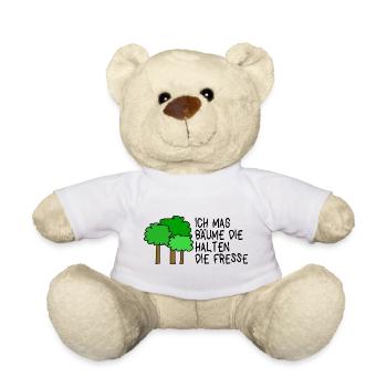 Ich mag Bäume die halten die Fresse  - Teddy - Weiß - Vorne