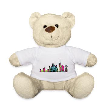 Milan City Skyline Duomo Moderne Linienkunst - Teddy - Weiß - Vorne