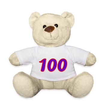 100. 100 JAHRE. 100-JÄHRIGES JUBILÄUM. GEBURTSTAG 100 - Teddy - Weiß - Vorne