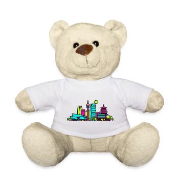 Hangzhou City Skyline West Lake Moderne Linienkunst - Teddy - Weiß - Vorne
