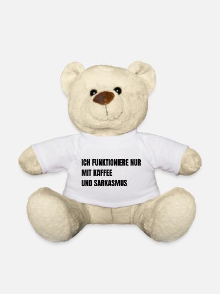 ICH_FUNKTIONIERE_NUR_MIT_KAFFEE_UND_SARKASMUS - Teddy - Weiß