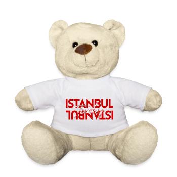 Art typographique en miroir moderne d’Istanbul Turquie - Nounours - blanc - Devant