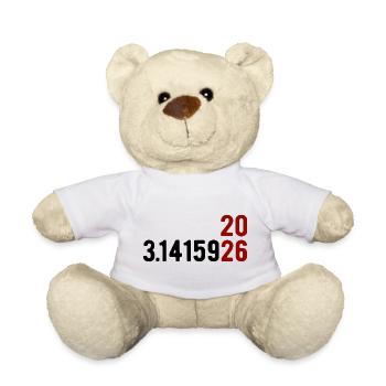 Pi Day 2026 with numbers game | District number 3.1415 - Teddy Bear - white - Front