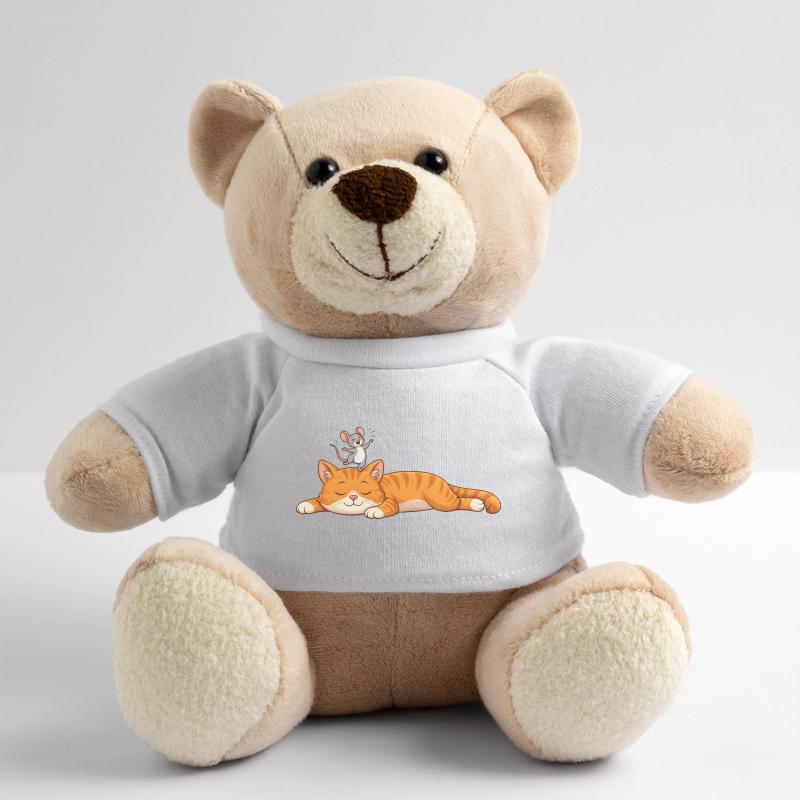 Chat endormi avec souris joyeuse Nounours