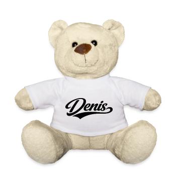 Denis' Name, erste letzte Familiengeschenke - Teddy - Weiß - Vorne