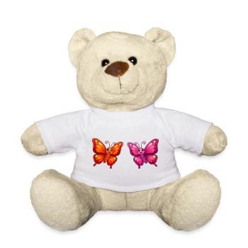 Papillons de dessins animés colorés - Nounours - blanc - Devant