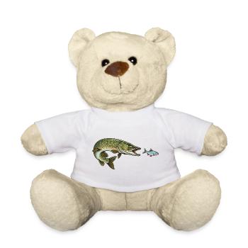 Le brochet chasse le poisson - Nounours - blanc - Devant