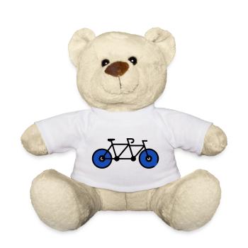 Couple romantique en tandem - Nounours - blanc - Devant