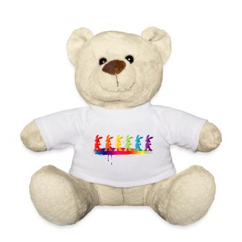 Motif des lapins colorés silhouette arc-en-ciel des enfants - Nounours - blanc - Devant
