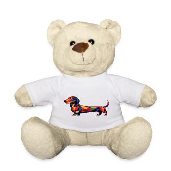 Geometrischer Dackel - Teddy - Weiß - Vorne