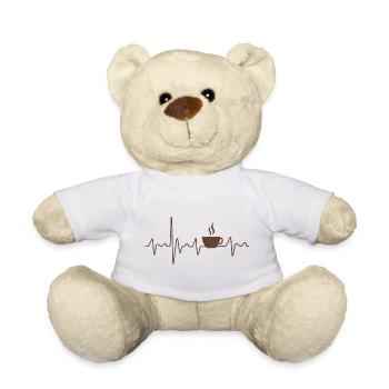 Coffee and Espresso Design Heartbeat for Baristas - Teddy Bear - white - Front