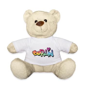 Berlin Graffiti Rainbow Font - Teddy Bear - white - Front
