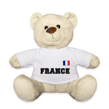 France jersey look - FRANCE with flag flag - Teddy Bear - white - Front