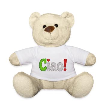 Farbiges Stickdesign Ciao Italien - Teddy - Weiß - Vorne