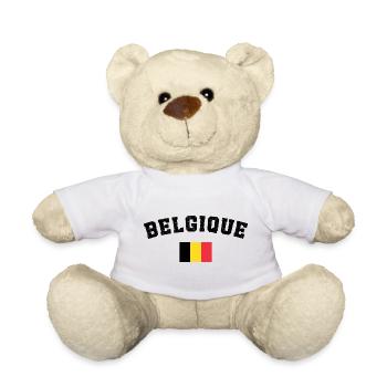 Drapeau de la Belgique équipe de belgique  - Nounours - blanc - Devant