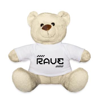 Rave Typography logo design T-Shirt - Teddy - Weiß - Vorne