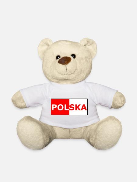 Polska Farbblock Flaggendesign - Teddy - Weiß