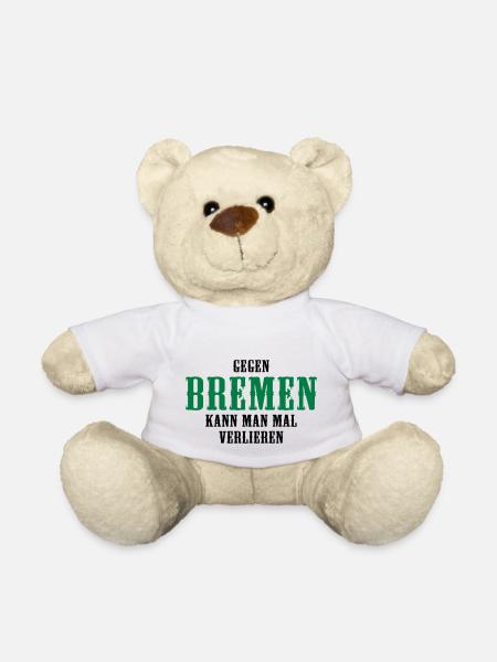 Gegen Bremen kann man mal verlieren - Teddy - Weiß