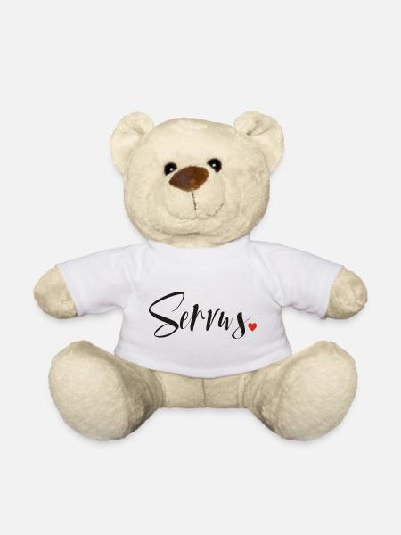 Servus - Hallo und Tschüss - Teddy - Weiß
