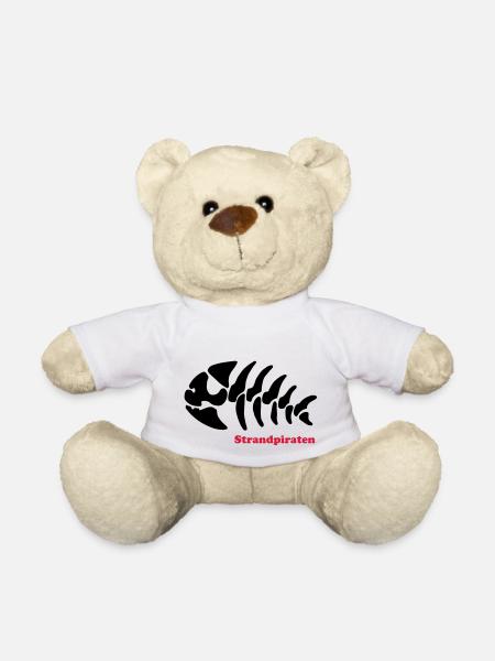 beach pirates pirate fishing - Teddy Bear - white