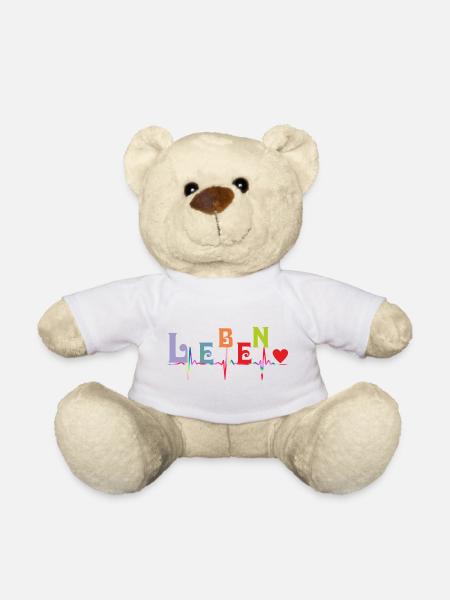 Herz Herzkurve LEBEN - Teddy - Weiß