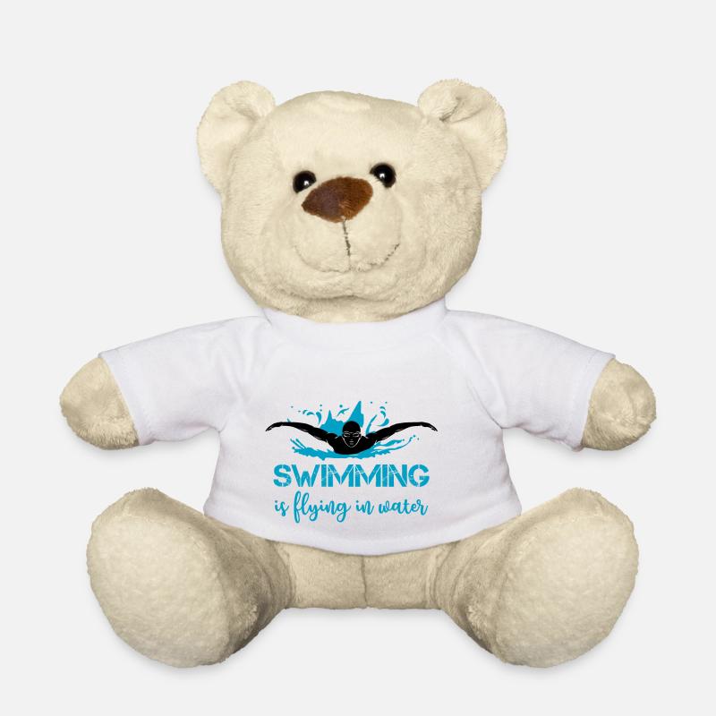 Swimming - Teddy Bear - white