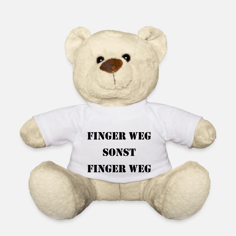 Finger weg sonst Finger weg schwarz - Teddy - Weiß