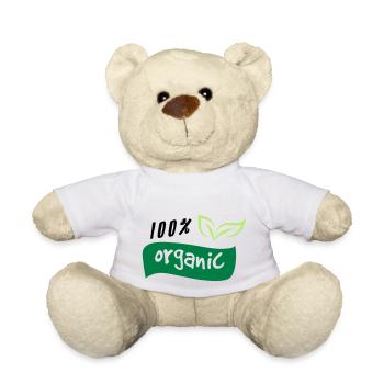100% Bio Bio Green Logo Natur Öko Bio - Nounours - blanc - Devant
