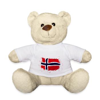 Norway Flag - Vintage Look - Teddy - Weiß - Vorne
