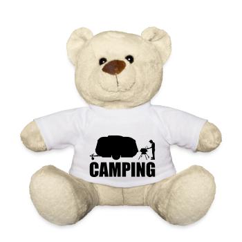 anhaenger camping caravane barbecue manger faim s - Nounours - blanc - Devant